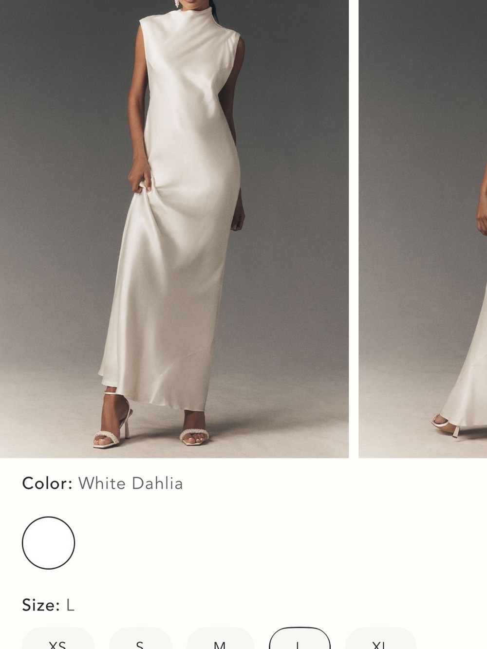 BHLDN Anthropologie White Dahlia Maxi Dress - High Neck Sleeveless